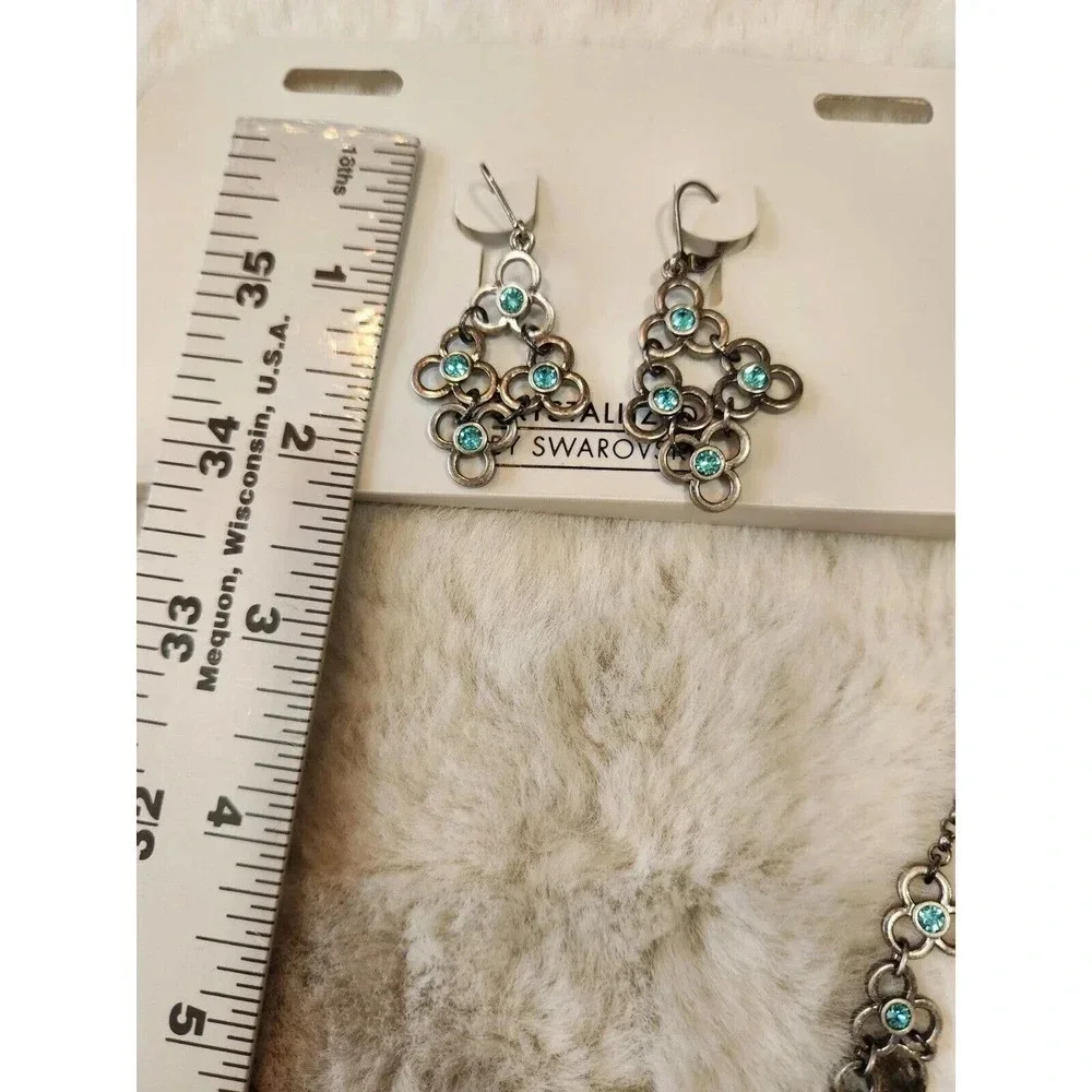 NWT Swarovski Crystallized 5480100 Necklace W/Earrings Set $129 - Picture 12 of 14
